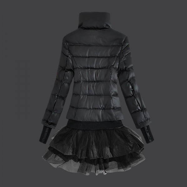 Moncler Donna giubbotti stand Collare Nero Presa M1001